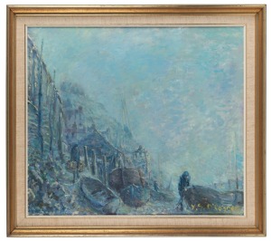 VICTOR (VIC) GEORGE O'CONNOR (1918-2010), The Sea Mist, Low Tide, Polperro, Cornwall, oil on canvas, signed lower right "V.G. O'Connor", titled verso, 65 x 75cm, 81 x 88cm overall.