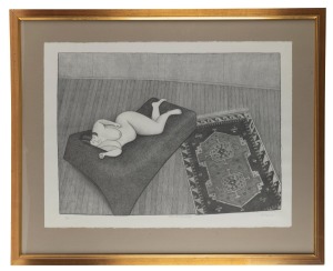 JOHN BRACK (1920-1999), Model With Islamic Carpet, lithograph 19/25, signed lower right "John Brack, 1977", ​​​​​​​57 x 75cm, 78 x 97cm overall.