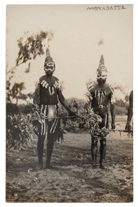 INDIGENOUS AUSTRALIANS: Group of postcards, the majority RPs, depicting corroborees and traditional hunting, fishing, and weaving practices; captions include "Spear Throwing - Palm Island Qld", "Australian Aboriginal in Full War Paint", and "Australian ab