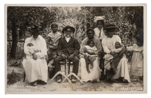 INDIGENOUS AUSTRALIANS: Group of thirty-one early postcards, including many RPs, generally depicting aboriginal family groupings; captions include "Annual distribution of blankets to blacks, Maloga, Vic.", "Fun in the Camp, Lake Tyers", "Australian Aborig