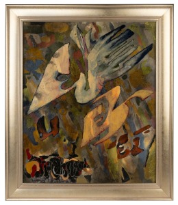 GEORGE JULIAN BROWNING, OAM (1918-2000), "Chariot of the Gods", signed and dated 1965 at upper right, 60 x 50cm, 73 x 63cm overall.