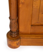 An antique Australian huon pine three door breakfront wardrobe with bevelled mirror plate central door, arched pediment and full-length carved and fluted columns, circa 1870, ​​​​​​​234cm high, 220cm wide, 73cm deep. - 5