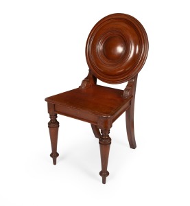 GEORGE THWAITES fine quality antique Australian cedar target back bank chair, 19th century, 96cm high.