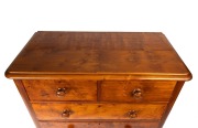 An antique Australian huon pine chest of five drawers with kauri pine secondary timbers, Melbourne origin, circa 1875, 120cm high, 108cm wide, 53cm deep. - 4