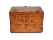 GUINNESS STOUT antique shipping crate, branded "E. & J. Bourke, Dublin, Guinness Stout, Bourke, Melbourne", 19th century, 42cm high, 51cm wide, 40cm deep. - 3