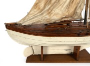 An impressive scratch-built model yacht on stand with brass name plaque affixed to the deck "SKIMPIE", 196cm high, 136cm long. - 3