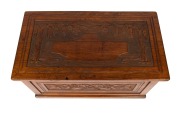 An antique Australian Arts & Crafts blackwood blanket box, carved with gumnuts and leaves, early 20th century, 42cm high, 46cm wide, 41cm deep. - 3