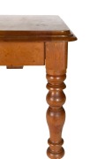 A good quality antique style Tasmanian huon pine extension dining table with three leaves, ogee moulded top with turned baluster legs supported by brass castors, nice use of timber with some good figuring and select areas of birdseye huon pine, 20th centu - 2