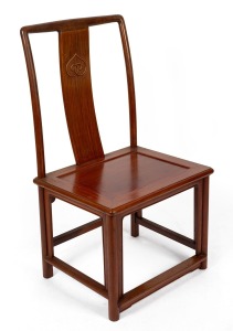 A vintage Chinese rosewood side chair, 20th century, ​​​​​​​100cm high.