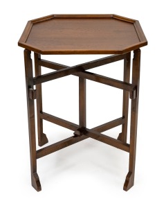 THE IMPROVED REVERTABLE vintage English oak folding occasional table, mid 20th century, 72cm high, 65cm wide, 61cm deep.