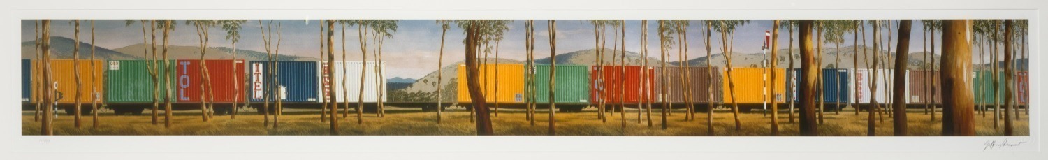 FRANK JEFFREY EDSON SMART (1921 - 2013), Container Train In Landscape ...
