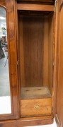 An antique Australian huon pine three door wardrobe with figured birdseye panels and mirrored centre, Melbourne origin, circa 1875, ​​​​​​​210cm high, 190cm wide, 58cm deep. - 2