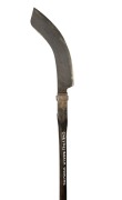Flensing blade on timber shaft, inscribed "Cheynes Beach Whaling, Albany, W.A.", 173cm long. - 2