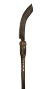 Flensing blade on timber shaft, inscribed "Cheynes Beach Whaling, Albany, W.A.", 173cm long. - 3