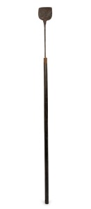 An antique heavy flensing spade, purported to have come from Castle Rock whaling station, Busselton, Western Australia (A shore based station which operated from 1846-1872), 188cm long overall.