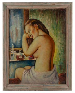 HARRY R. MITCHELL, Muriel (Bell School), oil on card, signed and titled verso with Sun Newspaper label affixed, 53 x 40cm, 62 x 49cm overall.