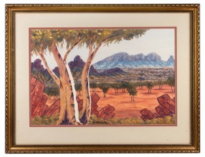 IVAN PANNKA (1943-1999), (MacDonnell Ranges), watercolour, signed lower centre "Ivan Panka", 34 x 50cm, 52 x 68cm overall.