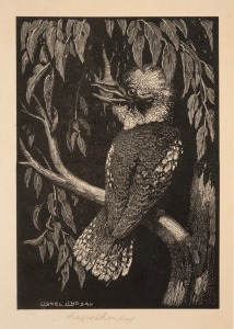 LIONEL LINDSAY (1874-1961), The Kookaburra, woodcut, signed in the lower margin "Lionel Lindsay", sheet size 17.5 x 12.5cm overall.