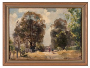 ALBERT ERNEST NEWBURY (1891-1941), (the walk home), oil on canvas, signed lower right "A.E. Newbury", ​​​​​​​25 x 35cm, 30 x 40cm overall.