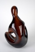 ELLIS brown glazed pottery "Thinker" statue, ​​​​​​​27cm high. - 3
