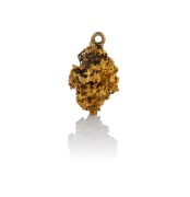 A natural gold nugget ore specimen mounted as a pendant, 2.1cm high, 6.3 grams.
