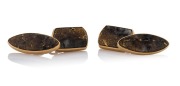 A pair of antique 18ct gold and natural gold ore cufflinks, 19th/20th century, stamped "18ct", ​​​​​​​10 grams total.