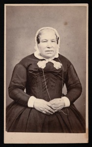 [TASMANIAN INTEREST] A circa 1860 carte-de-visite featuring Sarah (Rothwell) Crouch (1806-1876), wife of Hobart under-sheriff Thomas Crouch, known for her advocacy for women, children, and the destitute, the card produced by T. Nevin late A. Bock (Hobart)