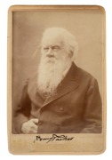 SIR HENRY PARKES: Signed 1890s cabinet card portrait by Freeman & Co. Ltd of 318 George St, Sydney., 11 x 17cm overall.