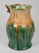 REMUED stunning exhibition quality green glazed pottery vase with applied swordfish decoration. This piece is unrecorded and possibly unique. Incised "Remued, Hand Made", an imposing 36cm high. - 4