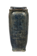 MARTIN BROTHERS rare English stoneware pottery vase, adorned with sgraffito grotesque fish and crabs, circa 1913, incised "Martin Brothers, London, Southall, 3-1913", 24.5cm high.