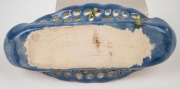 CASTLE HARRIS pierced pottery bowl with applied bird decoration, incised "Castle Harris", 29cm wide. - 3