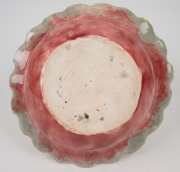 CASTLE HARRIS pottery bowl with applied fish decoration, incised "Castle Harris", 7cm high, 23cm wide. - 4