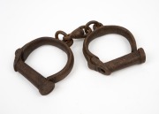 Antique handcuffs, (no key), 19th century, ​​​​​​​24cm wide. - 2