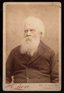 SIR HENRY PARKES: Circa 1880s cabinet card portrait by Henry King of 316 George Street, Sydney. Overall 16.7 x 10.9cm.