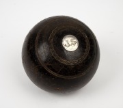 "NORTH FITZROY BOWLING CLUB PRESIDENTS PRIZE Won By JAS. SNADDEN, 1891" Australian silver mounted lawn bowl. - 3