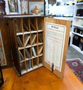 DY-O-LA DYES, DYE OR TINT vintage point of sale countertop pharmacy cabinet with contents, early to mid 20th century, 44cm high. - 4