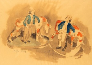SYBIL CRAIG (1901-1989), (the Staffordshire figures), watercolour, signed lower left "Sybil Craig", 34 x 48cm, 52 x 65cm overall.