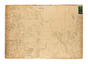 Group of maps comprising c. 1860s Toorourrong, c. 1900 Melbourne and Metropolitan Board of Works (Brunswick Northcote and Fitzroy), and c. 1900 Melbourne and Metropolitan Board of Works (Clifton Hill and Fitzroy); the largest 70 x 93cm. (3 items)