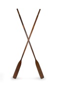 A pair of vintage timber boat oars, 19th/20th century, 240cm long.