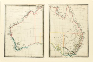 JAMES WYLD THE YOUNGER (1812-1887): Circa 1853 hand-coloured steel engraving map titled "Gold Regions of Australia", window-mounted, 53 x 70cm overall.