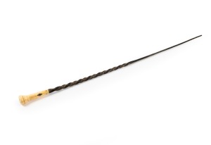 An antique dandy cane walking stick with baleen shaft and whale tooth handle, (note: missing ferrule), 19th century, 77cm high.
