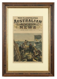 VICTORIA ILLUSTRATED framed S. T. Gill frontispiece from the publication; together with the "Illustrated Australian News, November 28, 1883" framed front page, (2 items), the larger 58 x 42cm overall.