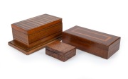 Three assorted timber boxes, Australian and English, 19th/20th century, the largest 31cm wide.