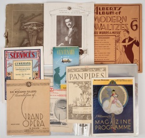 A collection of 1930s-1950s programmes for events held in Melbourne, including 1924 His Majesty's Theatre Grand Opera Season, 1927 and 1940 Ignaz Friedman, 1934 Services Gymkhana, 1935 Grand Tattoo, 1952/1954/1970 Royal Visits, and many others.