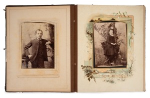 [GRASYFORT FAMILY - MELBOURNE] CABINET CARDS: An album of mainly Victorian portraits, by such photographers as J.H. Anderson (Welshpool), Bartlett Bros. (Sandhurst), Yeoman Co. (Melbourne), Tuttle & Co. (Melbourne), and Stewart & Co. (Melbourne). (32 item