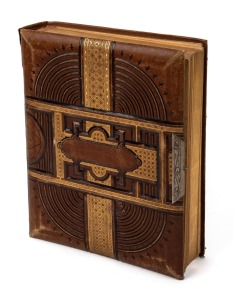 [TASMANIAN INTEREST] A tooled leather album containing 68 CDVs and 5 cabinet cards, many Hobart and Launceston photographer's marks represented; noted two c. 1858 Frith, an 1868 portrait of Elizabeth (nee Thirkell) and George Wilson, and Mary Littlechild 