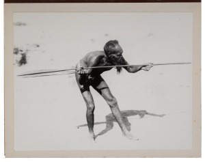 An album of black and white photographs with depictions of Australian life, including Aboriginal interest, farming, logging, railways, camel drivers etc., laid down in brown album with gilt title to the spine bearing the title "The Meller Collection". The