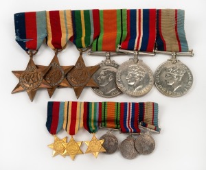 WWII group of six service medals with accompanying miniatures (VX4978 R.T. TONKIN).