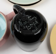 MARTIN BOYD pottery mugs, ramekins and plates, (21 pieces), the mugs 12cm high. - 3
