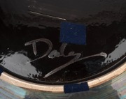GREG DALY pottery charger with hand-painted decoration, signed "Daly", 46.5cm diameter. - 4